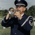 A bugler at Arlington National Cemetery