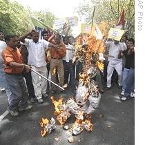 Activists of Jammu and Kashmir National Panthers Party protest near Australian Embassy in New Delhi, India, 04 Jun 2009