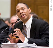 Rob Nabors speaking to lawmakers in Washington on Wednesday