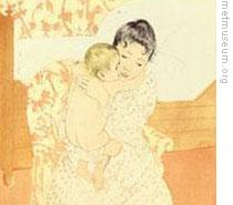 A detail of the print “Maternal Caress” from 1891