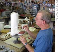 William Wilhelmi at work in his studio
