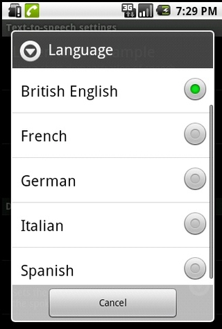 British navigation voice in android