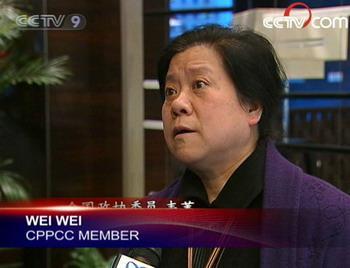 Wei&nbsp;wei,&nbsp;CPPCC&nbsp;member.&nbsp;(CCTV.com)