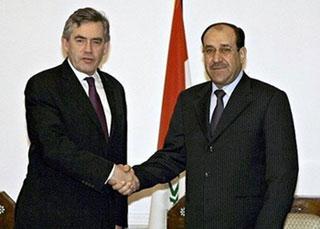 Prime&nbsp;Minister&nbsp;Gordon&nbsp;Brown&nbsp;(L)&nbsp;shakes&nbsp;hands&nbsp;with&nbsp;his&nbsp;Iraqi&nbsp;counterpart&nbsp;Nuri&nbsp;al-Maliki&nbsp;during&nbsp;their&nbsp;meeting&nbsp;in&nbsp;Baghdad.&nbsp;Brown&nbsp;prepared&nbsp;for&nbsp;talks&nbsp;on&nbsp;Sunday&nbsp;during&nbsp;his&nbsp;first&nbsp;visit&nbsp;to&nbsp;Israel&nbsp;and&nbsp;the&nbsp;West&nbsp;Bank&nbsp;since&nbsp;becoming&nbsp;prime&nbsp;minister&nbsp;in&nbsp;a&nbsp;bid&nbsp;to&nbsp;bolster&nbsp;peace&nbsp;negotiations&nbsp;and&nbsp;economic&nbsp;development.(AFP&nbsp;photot)
